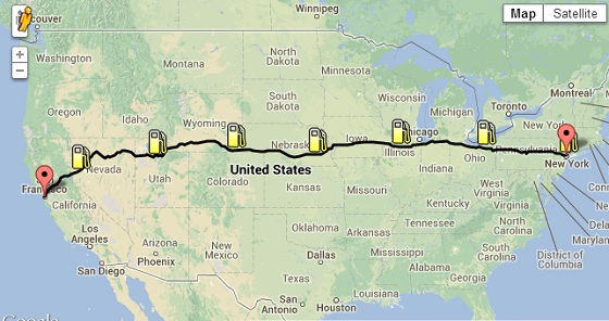 Cost to Drive Across the United States