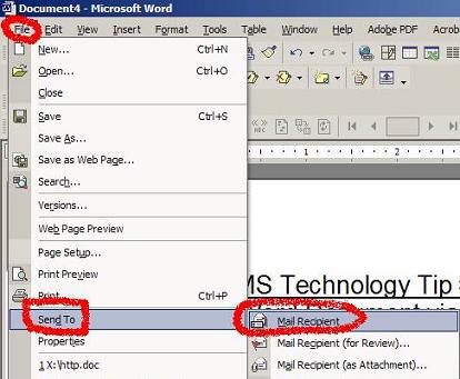 email a word doc