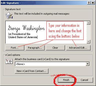 Making a signature in Outlook