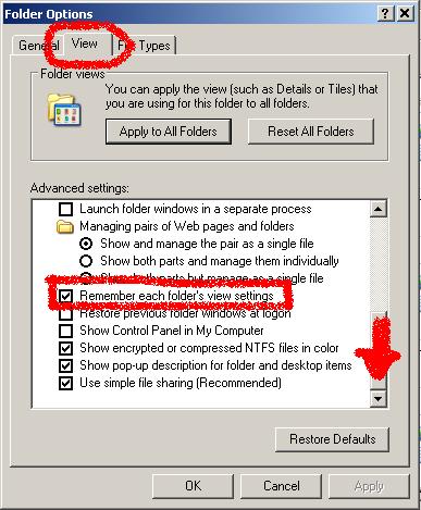 remember each folder's view settings