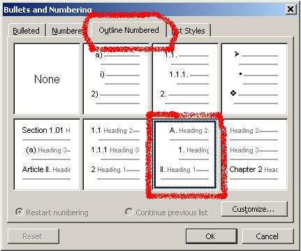 Bulletes and Numbering Heading