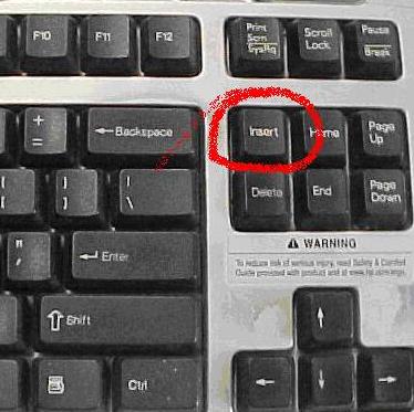 keyboard insert key