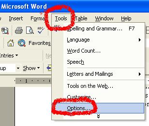 Word Tools Menu